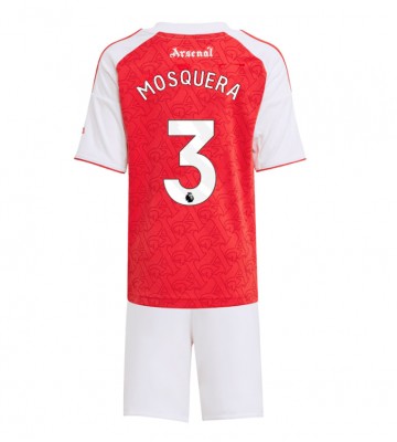 Arsenal Cristhian Mosquera #3 Primera Equipación Niños 2025-26 Manga Corta (+ Pantalones cortos)